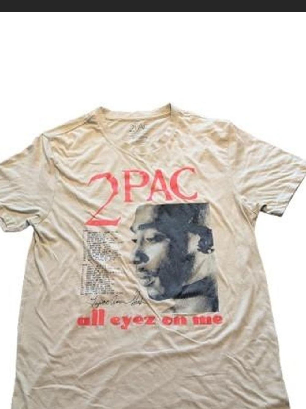 2PAC Graphic Tee - Beige Short Sleeve Menās Shirt